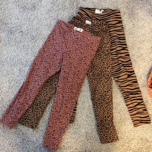 3 size 8 girl leggings Zara & cotton on